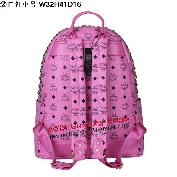 MCM Medium Top Studs Backpack MC4232 Rosy MCM Medium Top Studs Backpack MC4232 Rosy