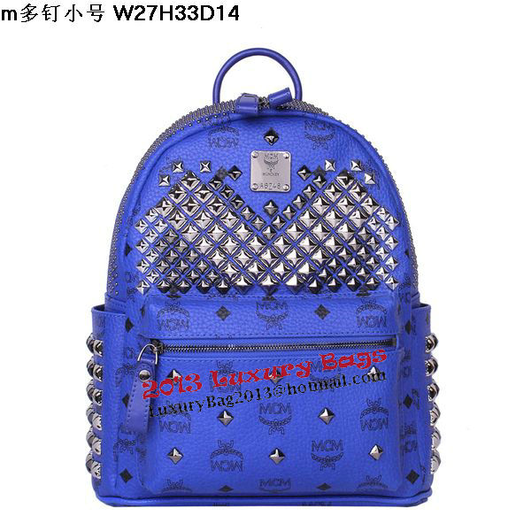 MCM Small Stark Front Studs Backpack MC4237S Blue MCM Small Stark Front Studs Backpack MC4237S Blue