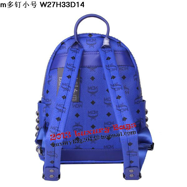 MCM Small Stark Front Studs Backpack MC4237S Blue MCM Small Stark Front Studs Backpack MC4237S Blue