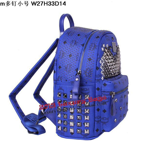 MCM Small Stark Front Studs Backpack MC4237S Blue MCM Small Stark Front Studs Backpack MC4237S Blue