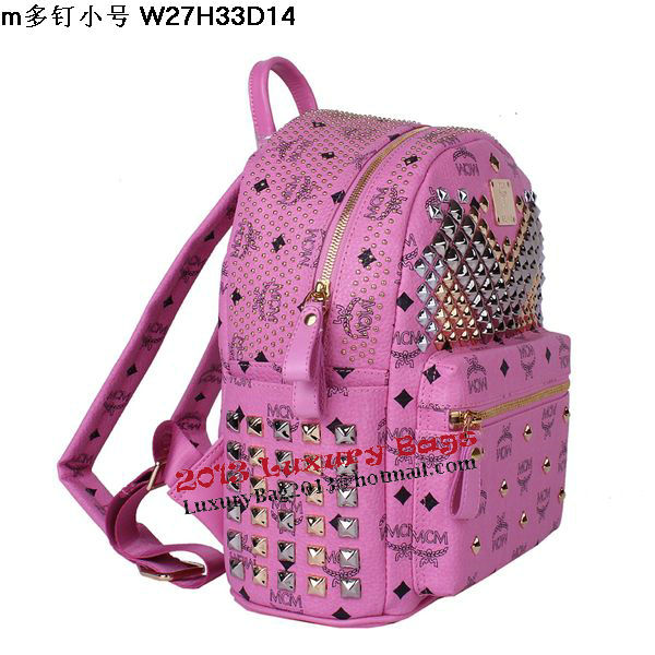 MCM Small Stark Front Studs Backpack MC4237S Rosy MCM Small Stark Front Studs Backpack MC4237S Rosy