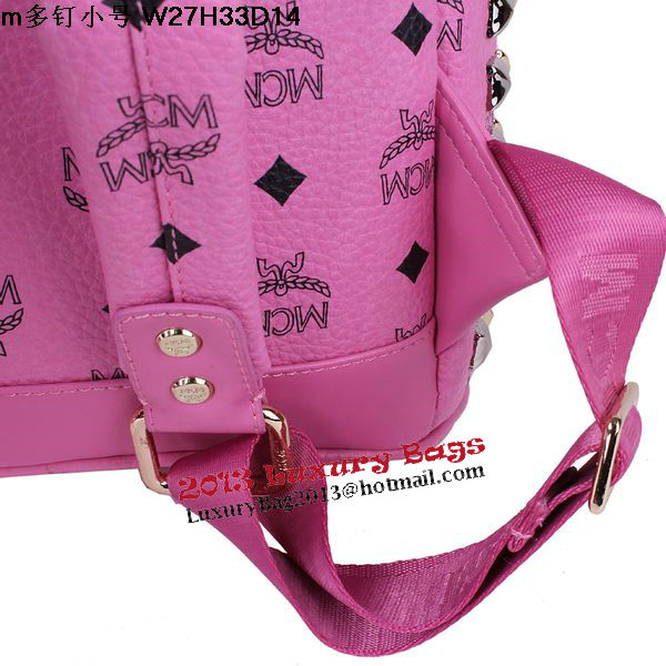 MCM Small Stark Front Studs Backpack MC4237S Rosy MCM Small Stark Front Studs Backpack MC4237S Rosy
