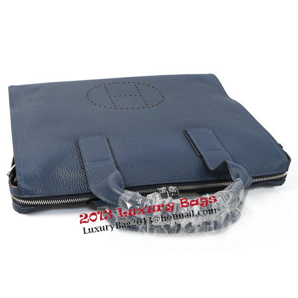 Hermes Briefcase Original Grainy Leather H8813 Royal Hermes Briefcase Original Grainy Leather H8813 Royal
