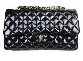 Chanel 2.55 Series Bags Black Original Patent Leather A1112 Gold Chanel 2.55 Series Bags Black Original Patent Leather A1112 Gold