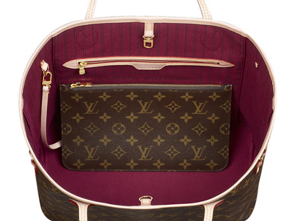 LOUIS VUITTON M40996 MONOGRAM CANVAS NEVERFULL MM FUCHSIA LOUIS VUITTON M40996 MONOGRAM CANVAS NEVERFULL MM FUCHSIA