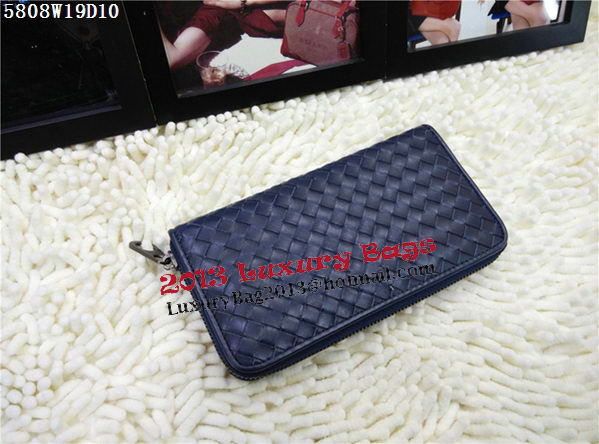 Bottega Veneta Intrecciato Nappa Zip Around Wallet BV5808 Royal Bottega Veneta Intrecciato Nappa Zip Around Wallet BV5808 Royal