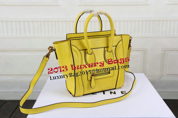 Celine Luggage Nano Bag Original Leather CTS3309 Yellow Celine Luggage Nano Bag Original Leather CTS3309 Yellow