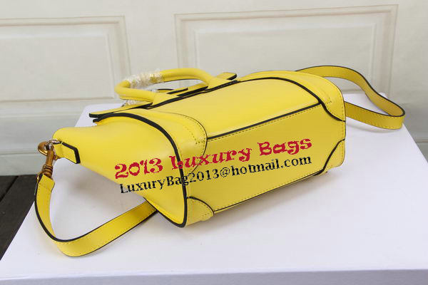 Celine Luggage Nano Bag Original Leather CTS3309 Yellow Celine Luggage Nano Bag Original Leather CTS3309 Yellow