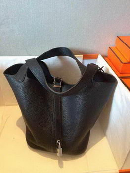 Hermes Picotin Lock 22cm Bags Litchi Leather HPT22 Black Hermes Picotin Lock 22cm Bags Litchi Leather HPT22 Black
