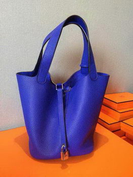 Hermes Picotin Lock 22cm Bags Litchi Leather HPT22 Blue Hermes Picotin Lock 22cm Bags Litchi Leather HPT22 Blue