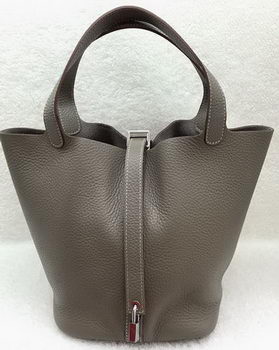 Hermes Picotin Lock 22cm Bags Litchi Leather HPL1048 Grey Hermes Picotin Lock 22cm Bags Litchi Leather HPL1048 Grey