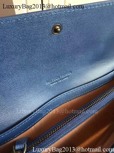 Bottega Veneta Intrecciato Nappa Tri-Flod Wallet BV150507 Blue Bottega Veneta Intrecciato Nappa Tri-Flod Wallet BV150507 Blue