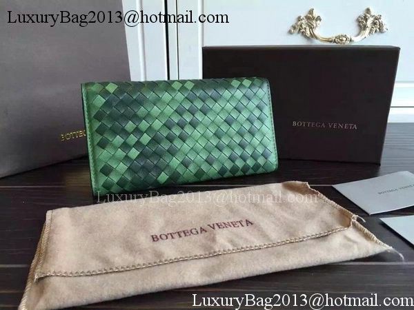 Bottega Veneta Intrecciato Nappa Tri-Flod Wallet BV150507 Green Bottega Veneta Intrecciato Nappa Tri-Flod Wallet BV150507 Green