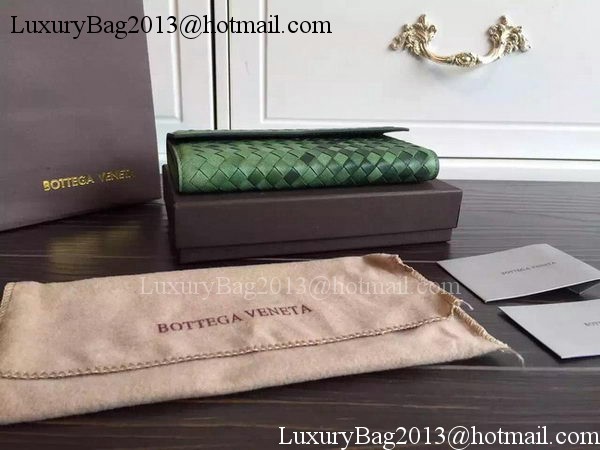Bottega Veneta Intrecciato Nappa Tri-Flod Wallet BV150507 Green Bottega Veneta Intrecciato Nappa Tri-Flod Wallet BV150507 Green