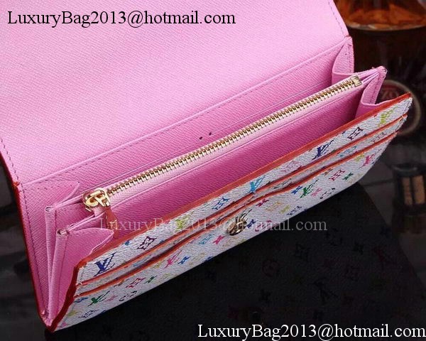 Louis Vuitton Monogram Multicolore Sarah Wallet M93745 White Louis Vuitton Monogram Multicolore Sarah Wallet M93745 White