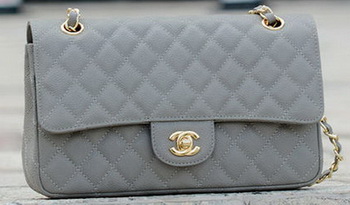 Chanel 2.55 Series Flap Bag Grey Cannage Pattern A1112 Gold Chanel 2.55 Series Flap Bag Grey Cannage Pattern A1112 Gold