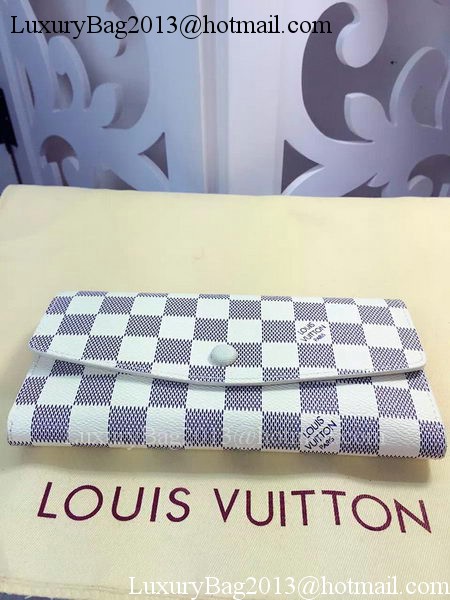 Louis Vuitton Damier Azur Canvas Emilie Wallet Rouge M60136 Louis Vuitton Damier Azur Canvas Emilie Wallet Rouge M60136