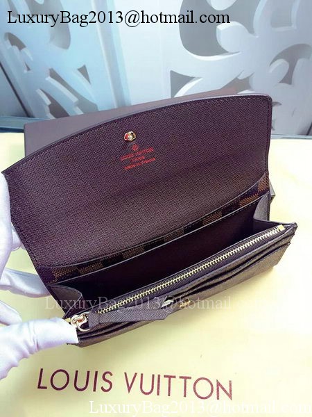 Louis Vuitton Damier Ebene Canvas Emilie Wallet Rouge M60136 Brown Louis Vuitton Damier Ebene Canvas Emilie Wallet Rouge M60136 Brown