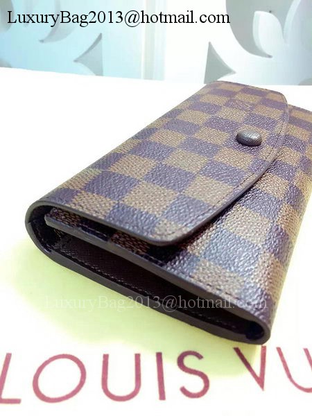 Louis Vuitton Damier Ebene Canvas Emilie Wallet Rouge M60136 Brown Louis Vuitton Damier Ebene Canvas Emilie Wallet Rouge M60136 Brown