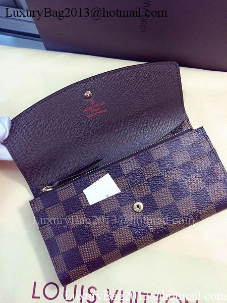 Louis Vuitton Damier Ebene Canvas Emilie Wallet Rouge M60136 Brown Louis Vuitton Damier Ebene Canvas Emilie Wallet Rouge M60136 Brown