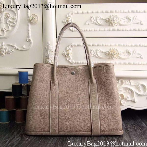 Hermes Garden Party 36cm 30cm Tote Bag Original Leather Light Grey Hermes Garden Party 36cm 30cm Tote Bag Original Leather Light Grey
