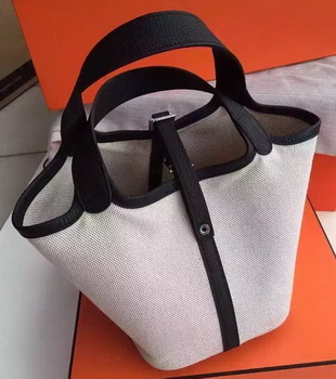 Hermes Picotin Lock 18cm Bag Canvas HPL8618T Black Hermes Picotin Lock 18cm Bag Canvas HPL8618T Black