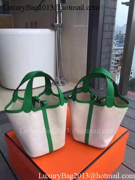 Hermes Picotin Lock 18cm Bag Canvas HPL8618T Green Hermes Picotin Lock 18cm Bag Canvas HPL8618T Green