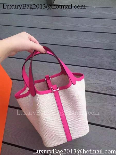 Hermes Picotin Lock 18cm Bag Canvas HPL8618T Rose Hermes Picotin Lock 18cm Bag Canvas HPL8618T Rose