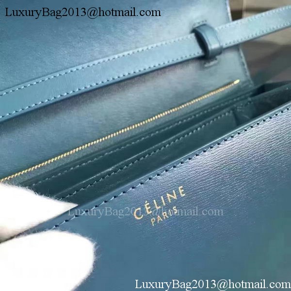 Celine Classic Box Flap Bag Smooth Leather C20447 Blue Celine Classic Box Flap Bag Smooth Leather C20447 Blue