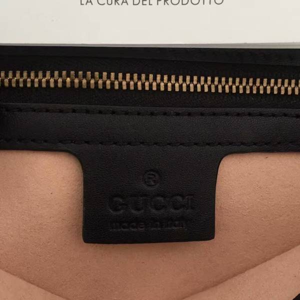 Gucci GG Marmont Sheenskin Shoulder Bag 443497A Black Gucci GG Marmont Sheenskin Shoulder Bag 443497A Black