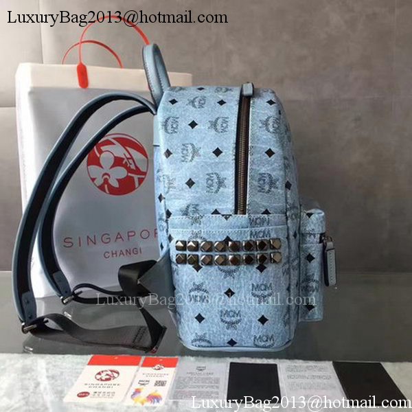 MCM Medium Top Studs Backpack MCM0039 Blue MCM Medium Top Studs Backpack MCM0039 Blue
