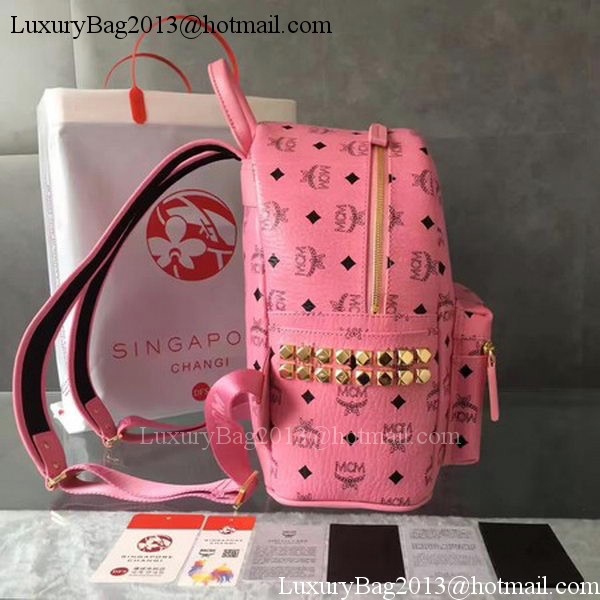 MCM Medium Top Studs Backpack MCM0039 Pink MCM Medium Top Studs Backpack MCM0039 Pink