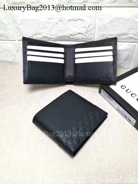 Gucci Guccissima Leather Bi-fold Wallet 256408 Black Gucci Guccissima Leather Bi-fold Wallet 256408 Black