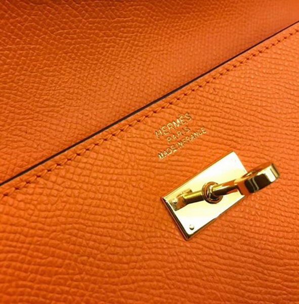 Hermes Kelly Epsom Leather Wallet H4086 Orange Hermes Kelly Epsom Leather Wallet H4086 Orange