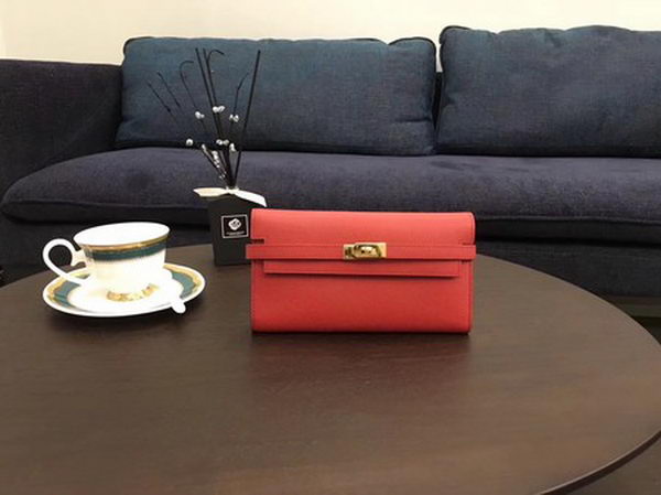 Hermes Kelly Epsom Leather Wallet H4086 Red Hermes Kelly Epsom Leather Wallet H4086 Red
