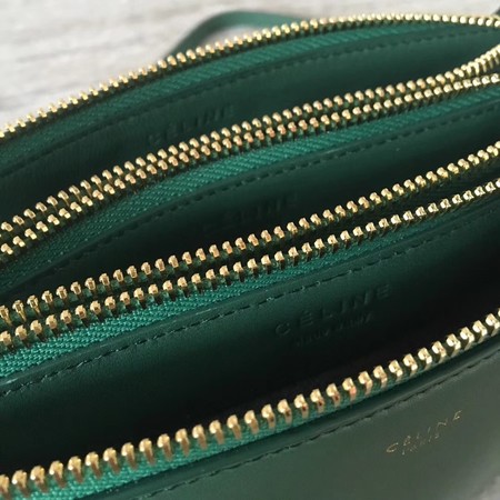 Celine mini Trio Crossbody Messenger Bag C55420 Green Celine mini Trio Crossbody Messenger Bag C55420 Green