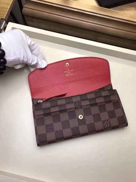 Louis Vuitton Damier Ebene Canvas EMILIE WALLET N63544 Red Louis Vuitton Damier Ebene Canvas EMILIE WALLET N63544 Red