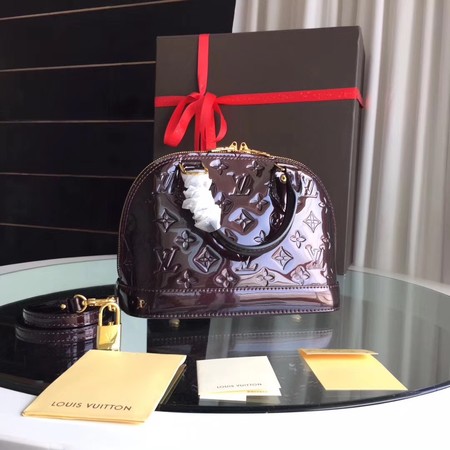 Louis Vuitton Monogram Vernis Alma BB M91606 Brown Louis Vuitton Monogram Vernis Alma BB M91606 Brown