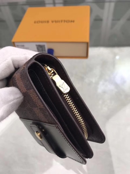 Louis Vuitton Damier Ebene Canvas Zipped Compact Wallet N61667 Louis Vuitton Damier Ebene Canvas Zipped Compact Wallet N61667