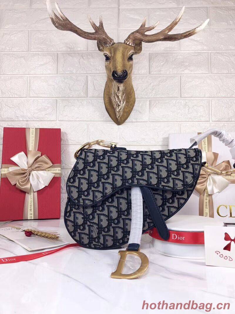 Dior SADDLE BAG CANVAS M0446 blue Dior SADDLE BAG CANVAS M0446 blue