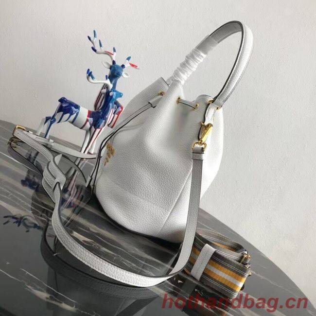 Prada Leather bucket bag 1BE018 white Prada Leather bucket bag 1BE018 white