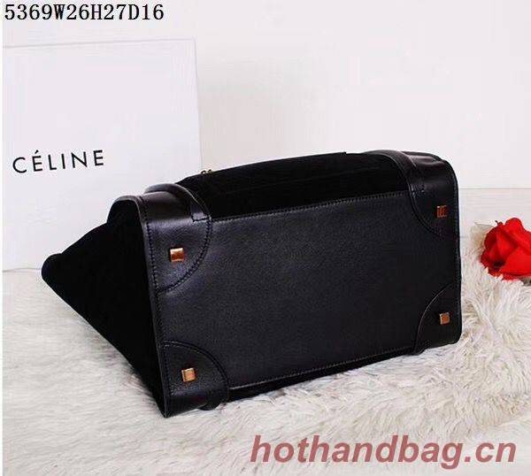 Celine Luggage Micro Tote Bag Original Suede Leather CL5369 Black Celine Luggage Micro Tote Bag Original Suede Leather CL5369 Black