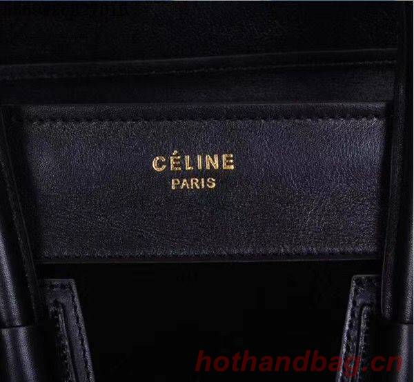 Celine Luggage Micro Tote Bag Original Suede Leather CL5369 Black Celine Luggage Micro Tote Bag Original Suede Leather CL5369 Black