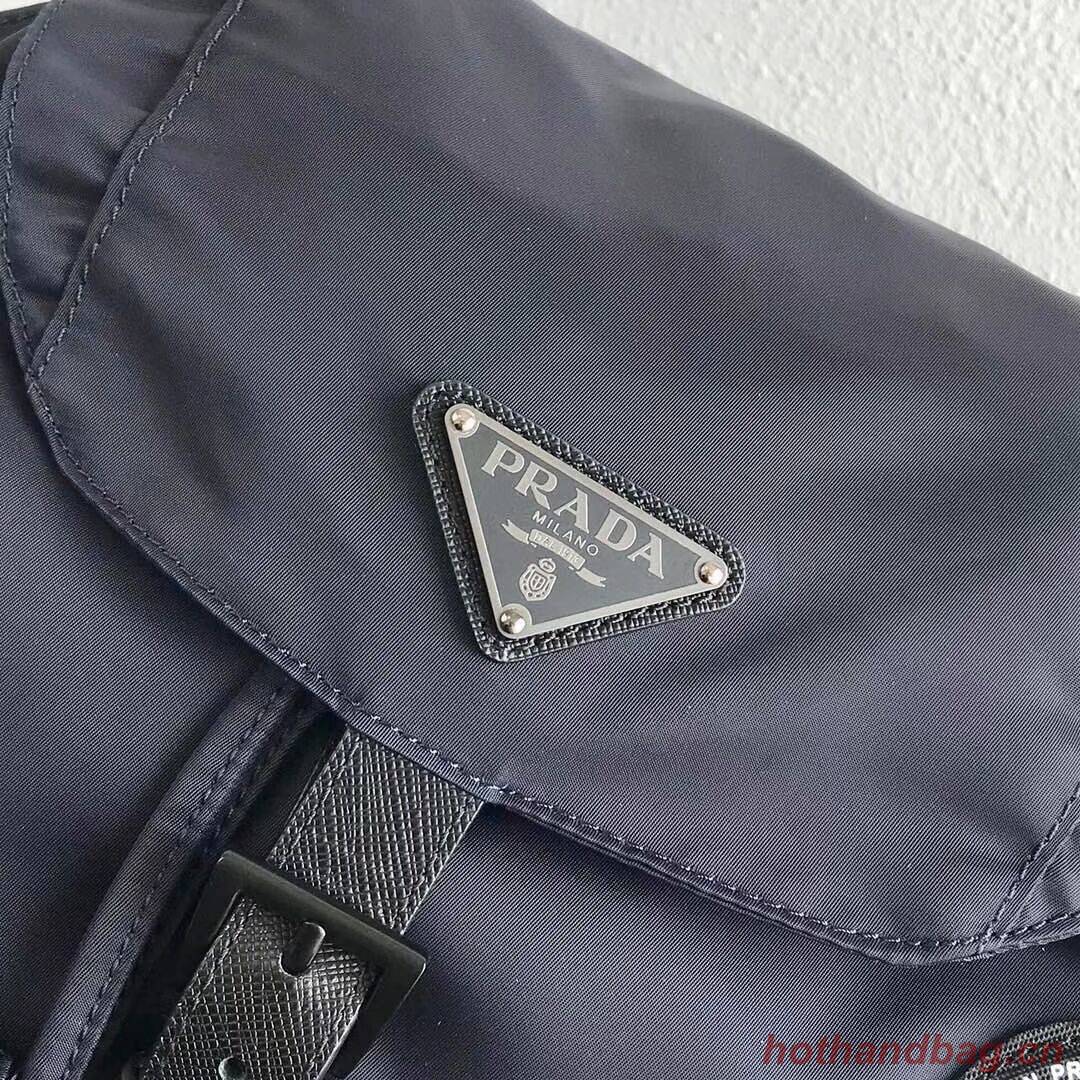 Prada Re-Nylon backpack 1BZ811 black&blue Prada Re-Nylon backpack 1BZ811 black&blue