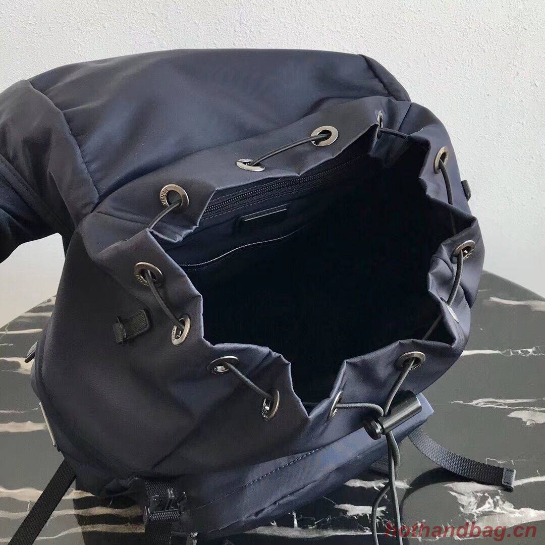 Prada Re-Nylon backpack 2VZ135 black&blue Prada Re-Nylon backpack 2VZ135 black&blue