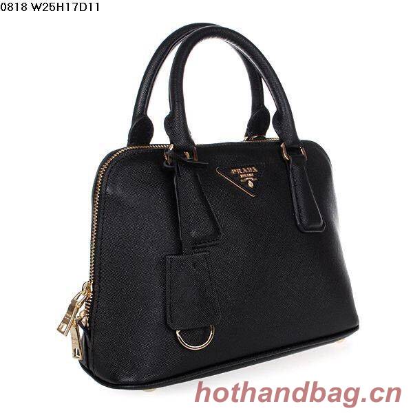 Prada Original Leather Medium Shell Bag P0837 Black Prada Original Leather Medium Shell Bag P0837 Black