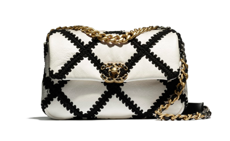 chanel 19 flap bag AS1160 White & Black chanel 19 flap bag AS1160 White & Black