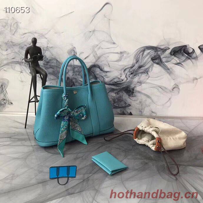 Hermes Garden Party 36cm 30cm Tote Bag Original Leather Light Blue Hermes Garden Party 36cm 30cm Tote Bag Original Leather Light Blue