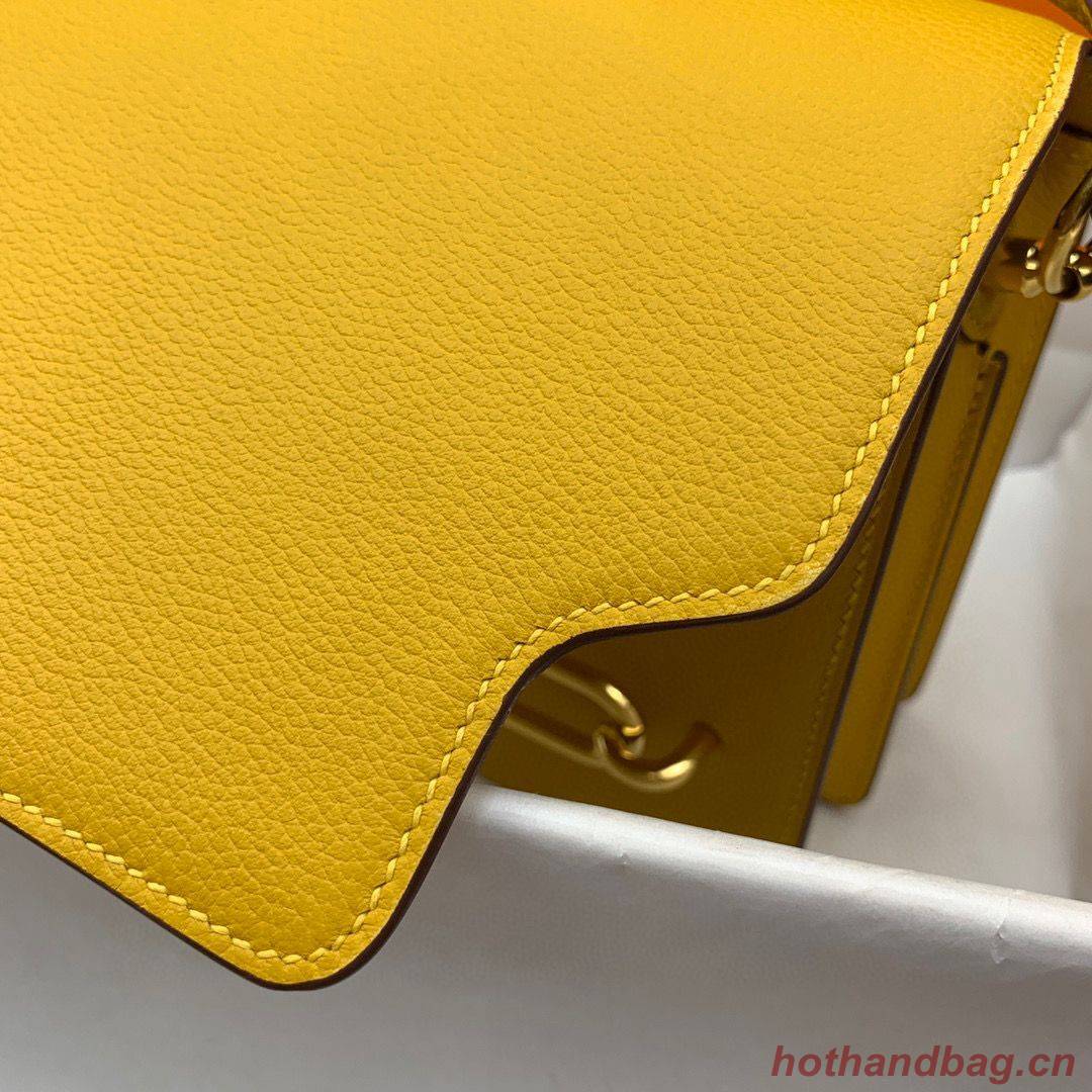 Hermes Roulis 19cm Evercolor 9D H9003 Yellow Gold Hermes Roulis 19cm Evercolor 9D H9003 Yellow Gold