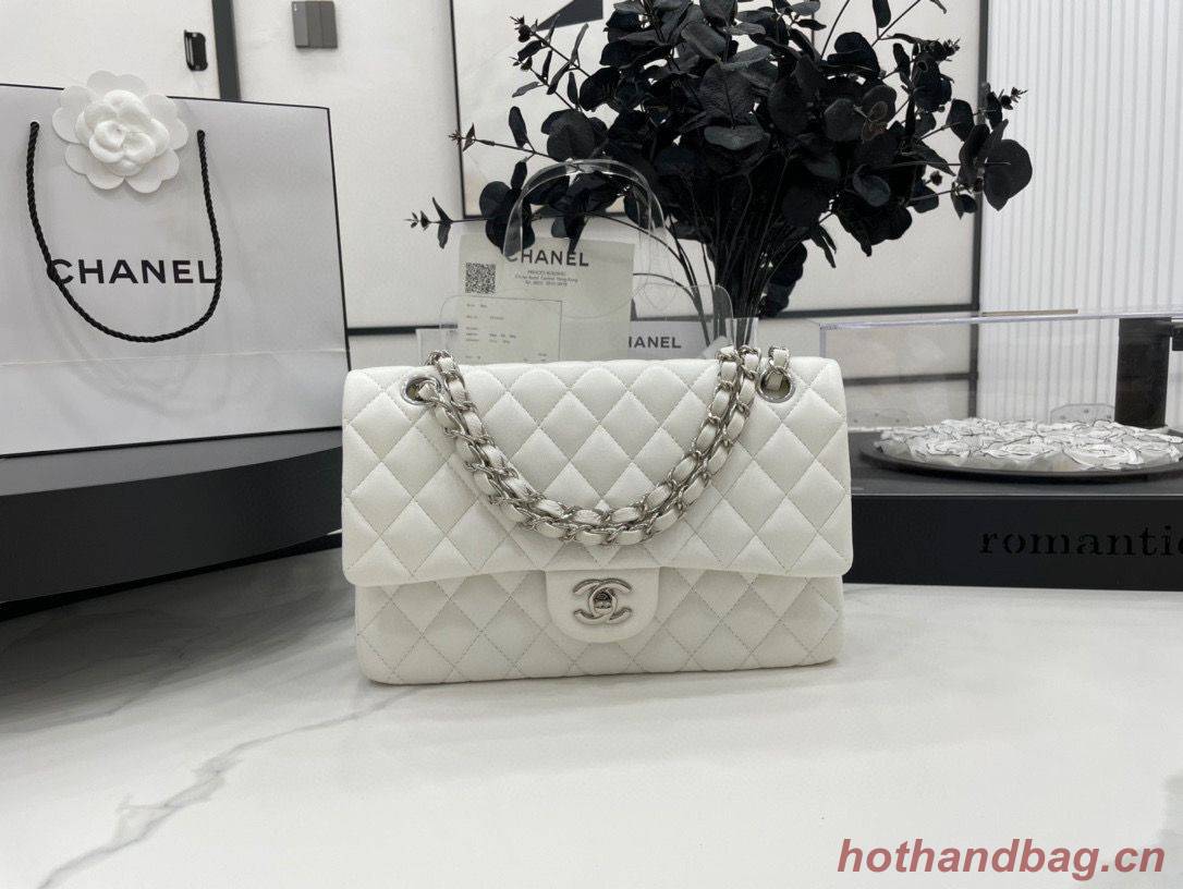 Chanel 2.55 Series Flap Bag Original Sheepskin Leather A1112 White Silver-Tone Chanel 2.55 Series Flap Bag Original Sheepskin Leather A1112 White Silver-Tone